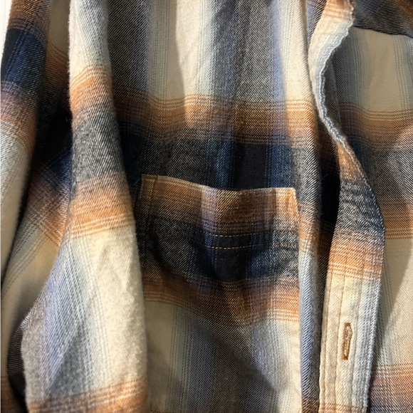 Legendary Whitetails Brown Cream & Blue Plaid Flannel Shirt Western Outdoors - Picture 4 of 4